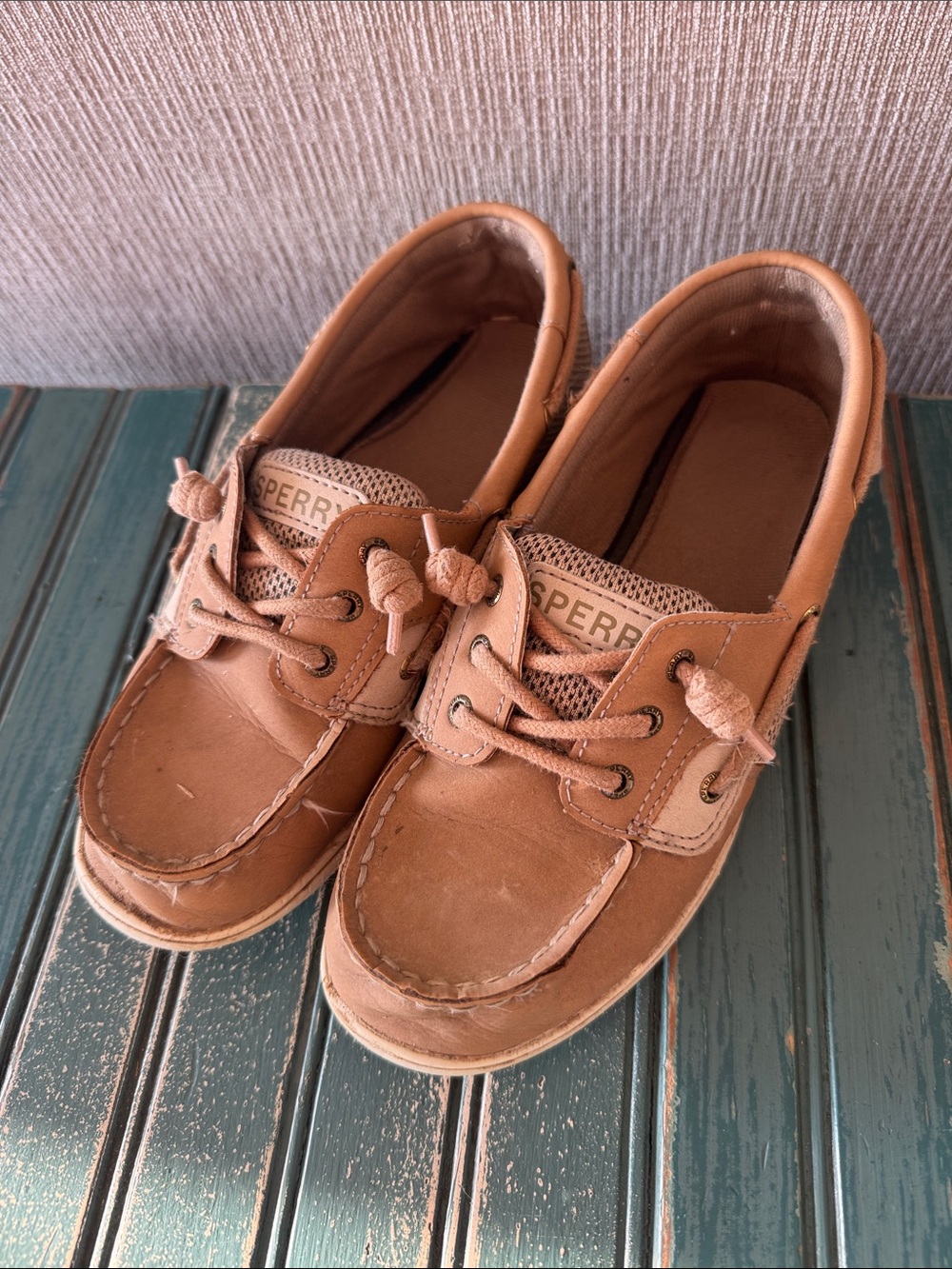 Sperry shoresider Kids tan Leather Classic Boat Shoes